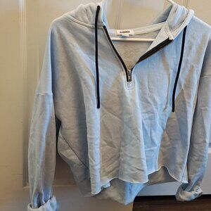 Garage Baby Blue Cropped Zip Hoodie